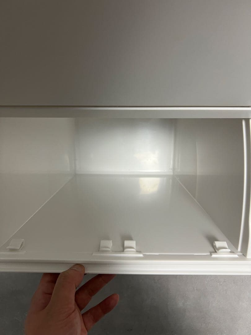 スリム収納ボックス 3段／縦型収納ケース ホワイト キッチン・洗面所・隙間収納に