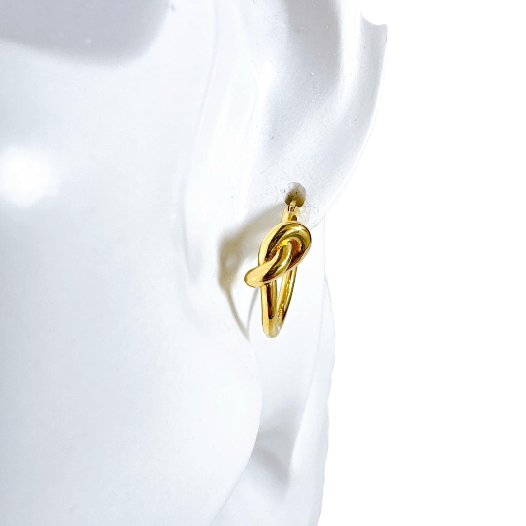 セリーヌ 片耳 ノット スモールフープ ピアス ゴールドフィニッシュ GOLD