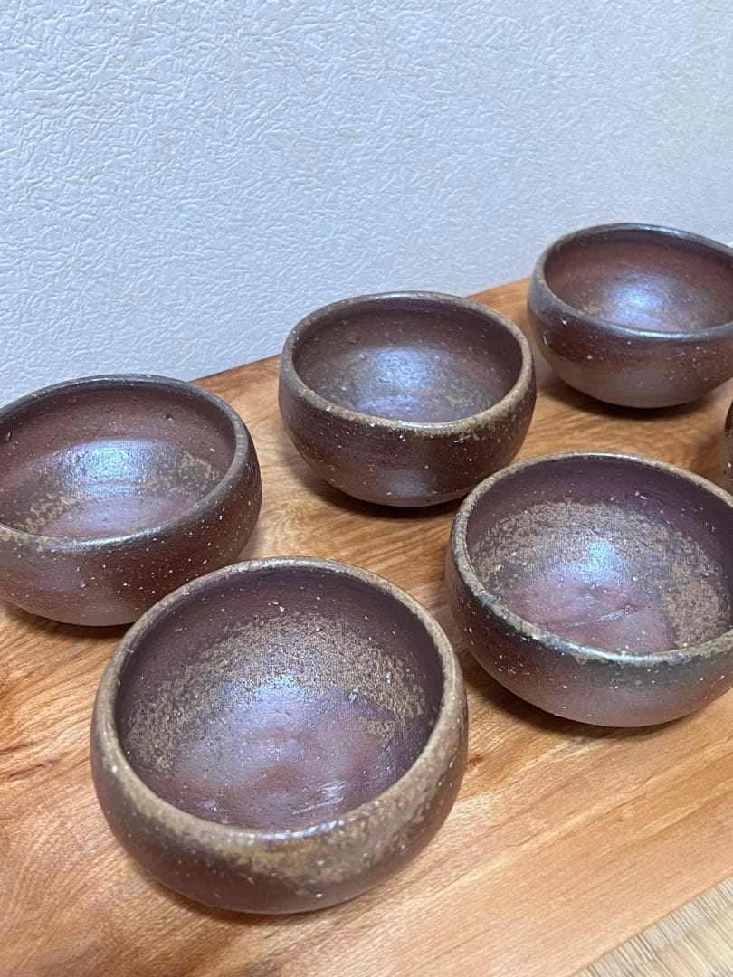 金重晃介　備前小鉢　六客