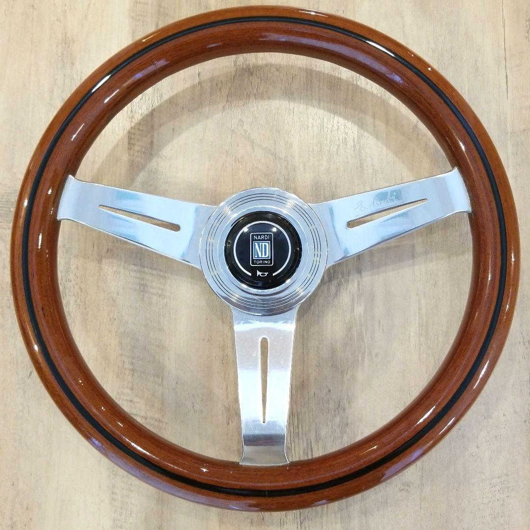 【美品】NARDI★ナルディクラシックウッドポリッシュステアリング/当時物33Φ