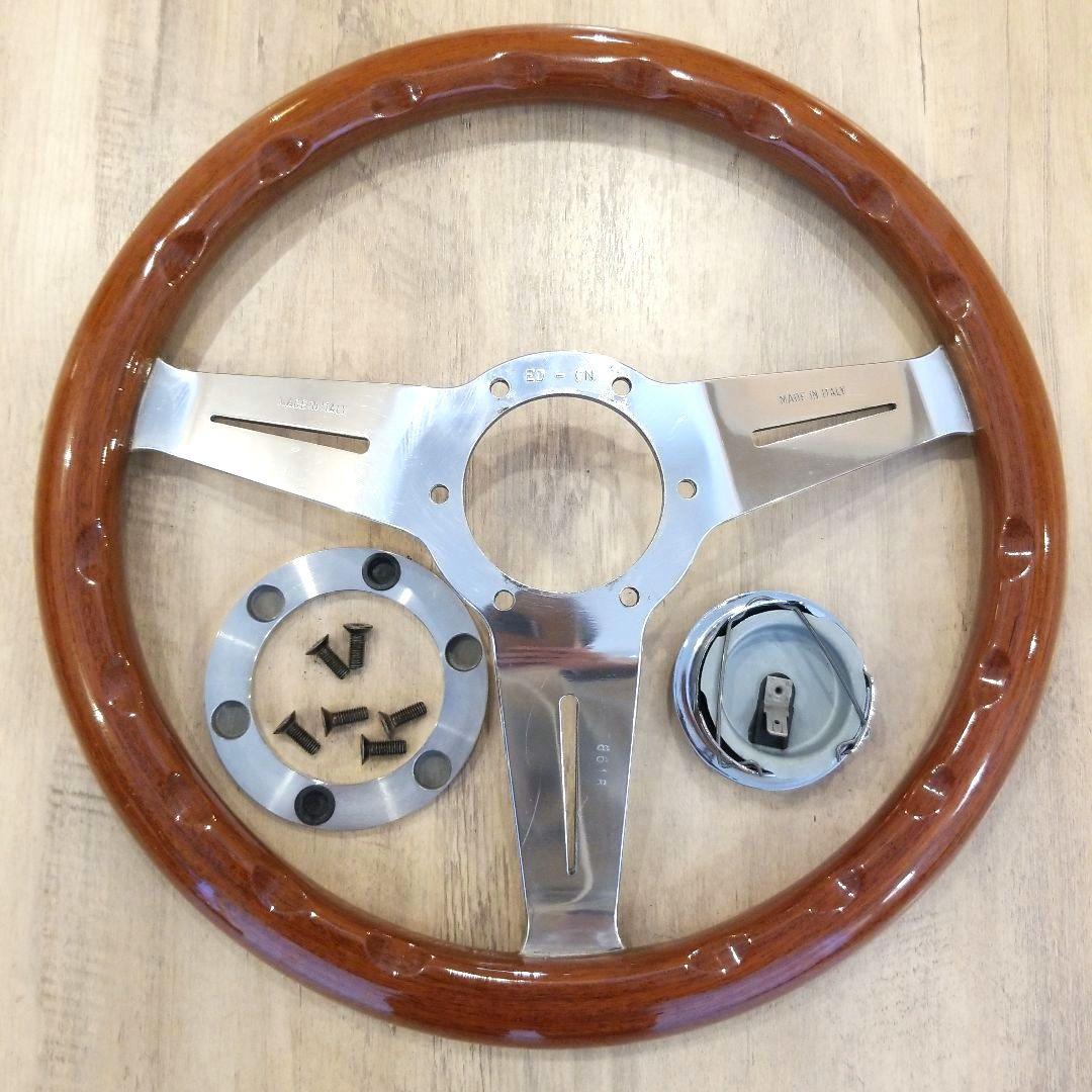 【美品】NARDI★ナルディクラシックウッドポリッシュステアリング/当時物33Φ