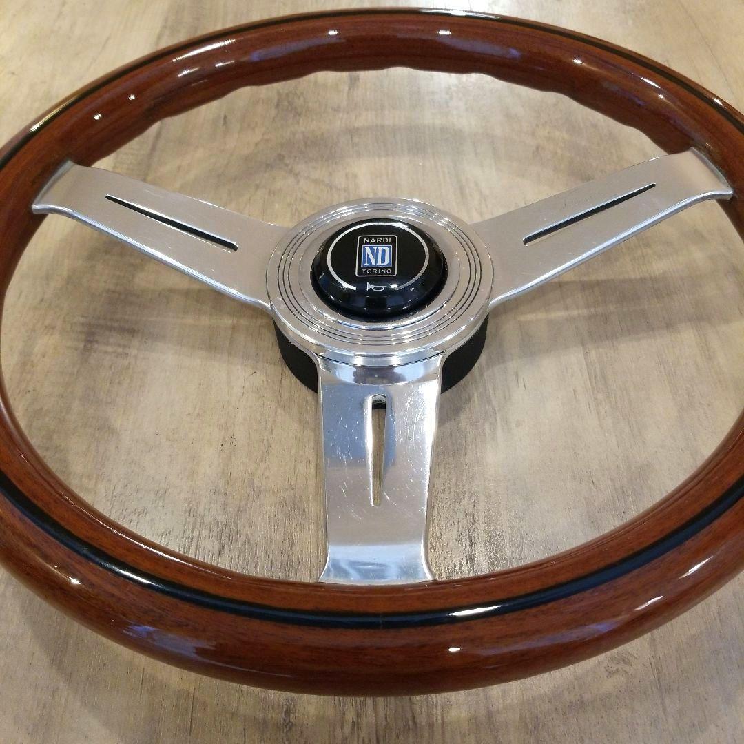 【美品】NARDI★ナルディクラシックウッドポリッシュステアリング/当時物33Φ