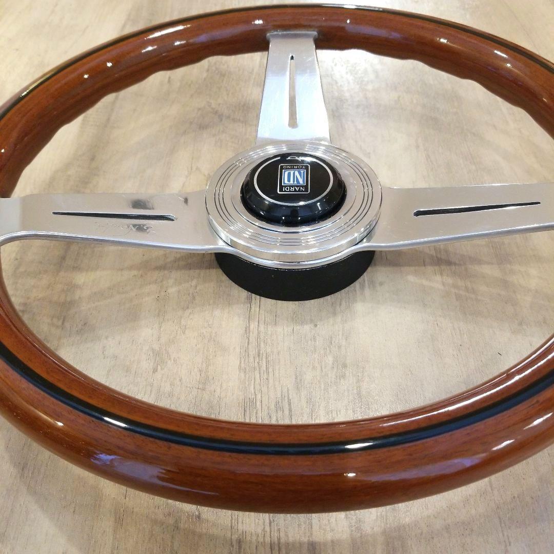 【美品】NARDI★ナルディクラシックウッドポリッシュステアリング/当時物33Φ