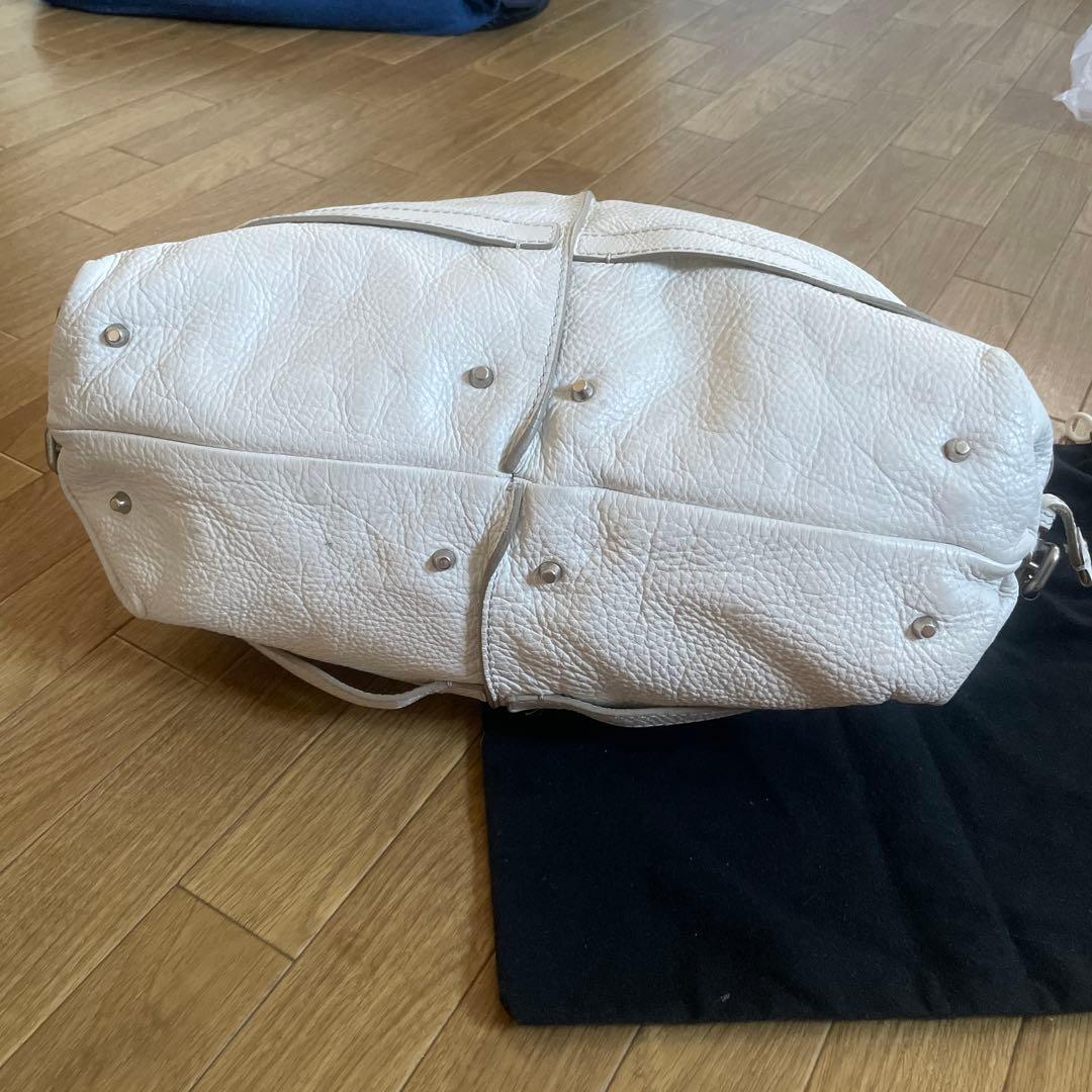 ホワイトレザー　 パディントン　ロック付き