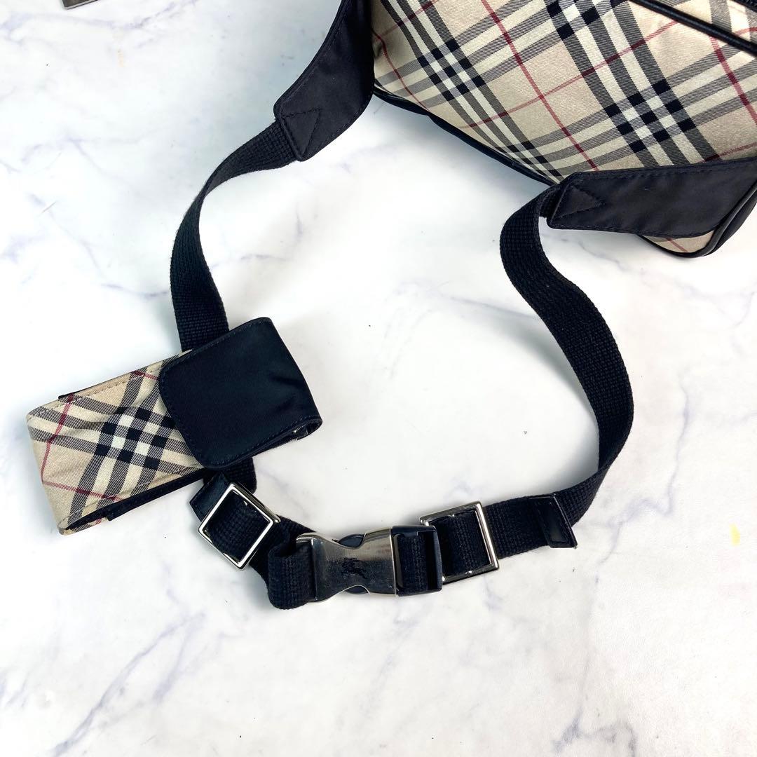 美品　バーバリー　ボディバッグ　ウエストポーチ　ナイロン　ノバチェック