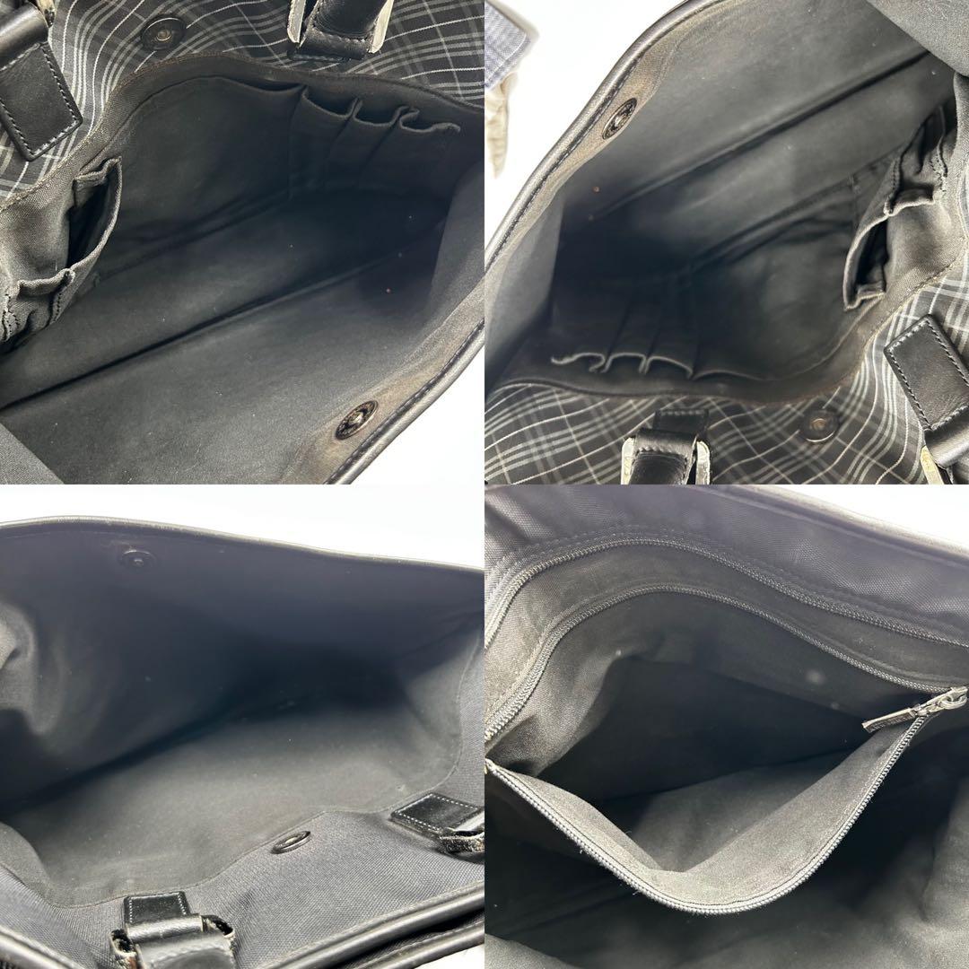 バーバリーブラックレーベル ビジネスバッグA4可　2way チェック　黒