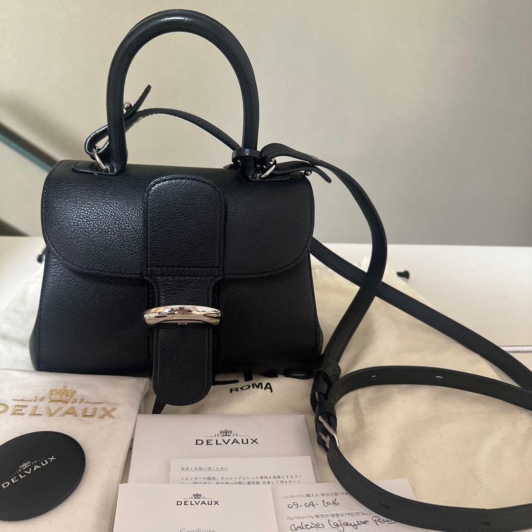ドゥロワー　delvaux ブリヨン ミニ ブラック　シルバー金具