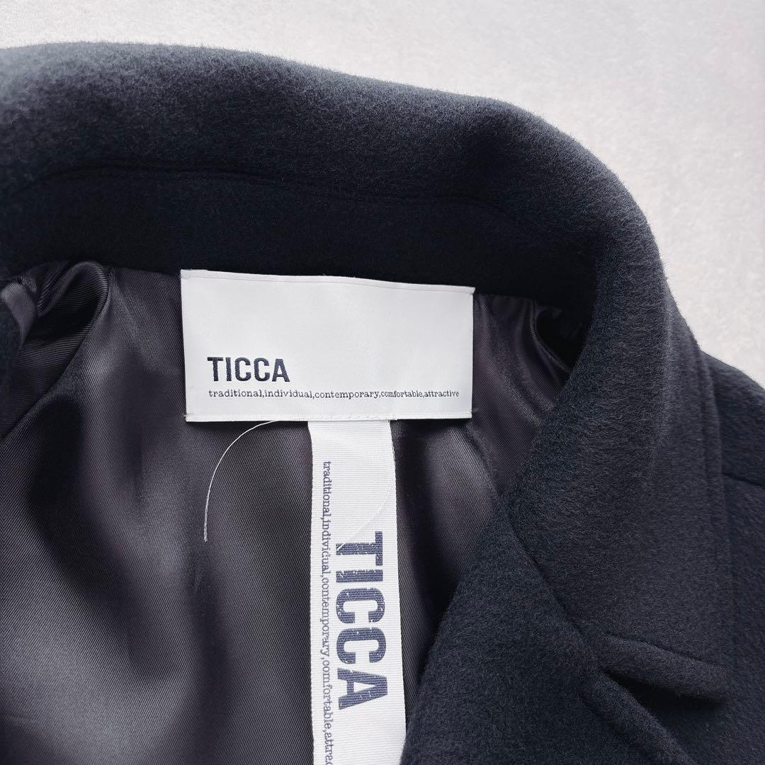 24AW TICCA ダブルブレストピーコートTBDA-232 ブラック