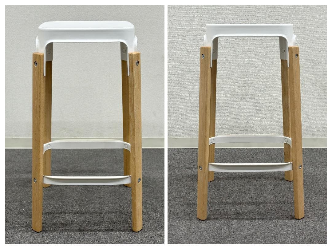 ■マジス■スティールウッド　スツール　2脚セット　高さ68cm　カウンターチェア