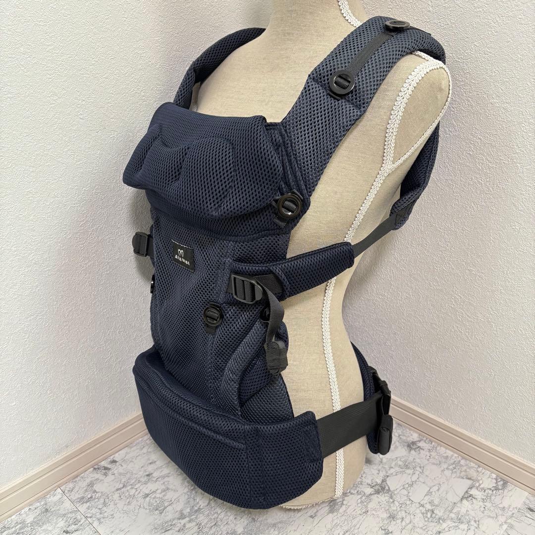 美品✨清潔✨手洗い済✨エールべべ ベビーキャリア　メッシュコンパクト