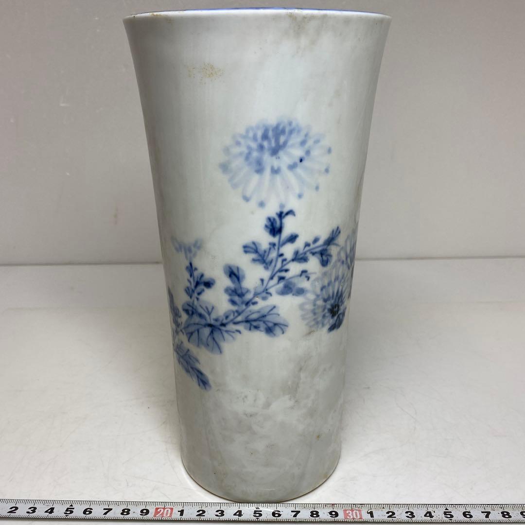 加藤幸兵衛 染付 花瓶 共箱 高さ約24.5cm 東T8-0207①