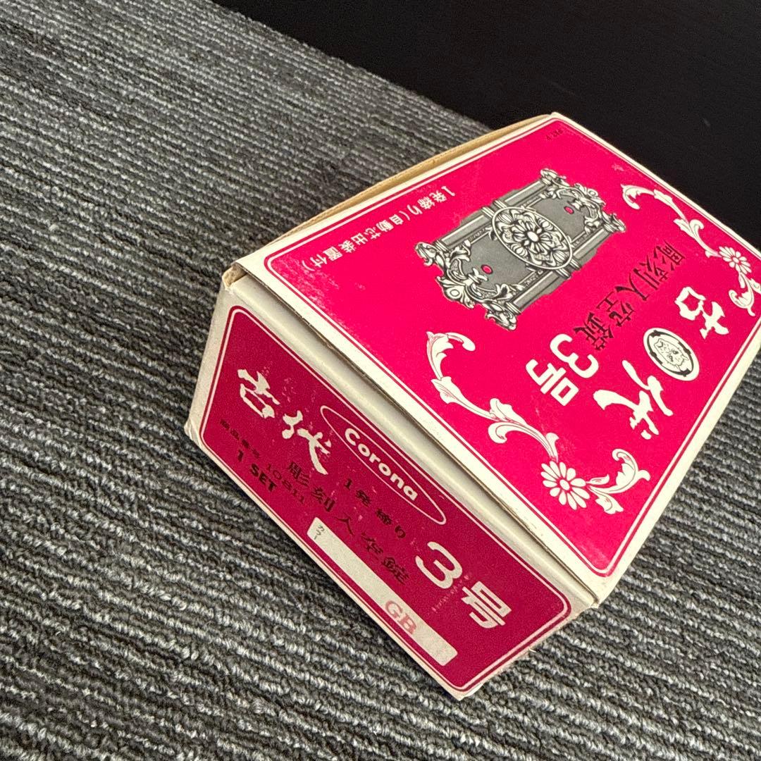 【新品未使用】古代 周刻入空錠 3号 ドアノブ ラッチセット アンティーク