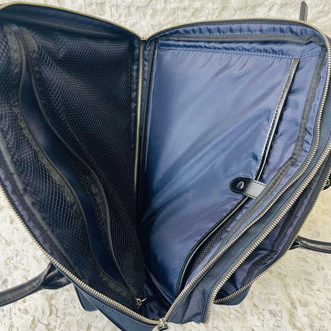 ユナイテッドアローズ グリーンレーベル レザービジネスバッグ黒リュック紺3way