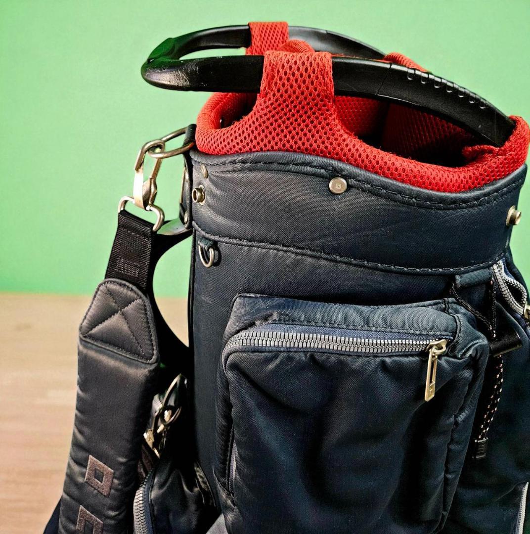 送料無料/超美品　onoff キャディバッグ ネイビー/レッド