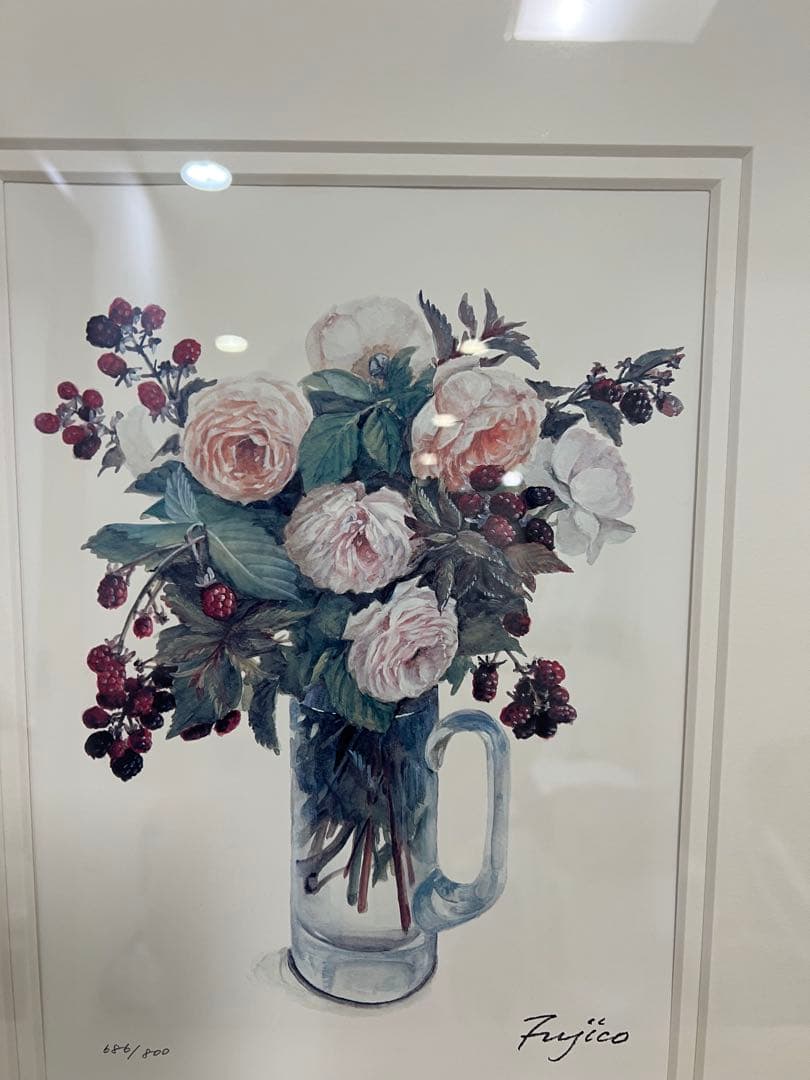 橋本不二子作　限定版画　直筆サイン入りMy garden floweys