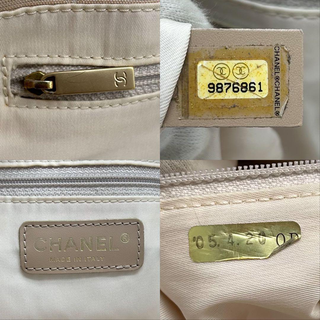 美品 シャネル ニュートラベルライン ハンドバッグ ココマーク ナイロン レザー