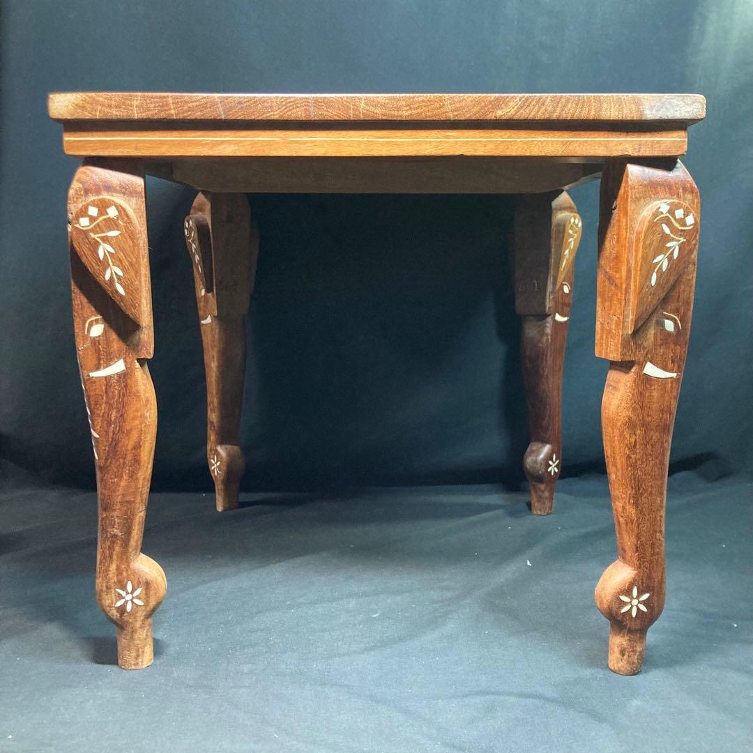 象嵌細工 アジアン家具 ローテブル インド家具 象モチーフ