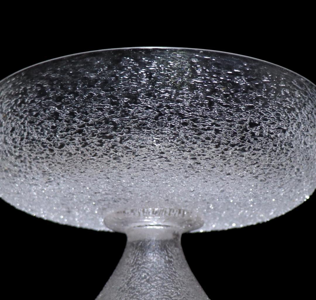 オールド・バカラ 明治大正期 春海商店特注品 大型 氷硝子高台皿 美術器 うつわ