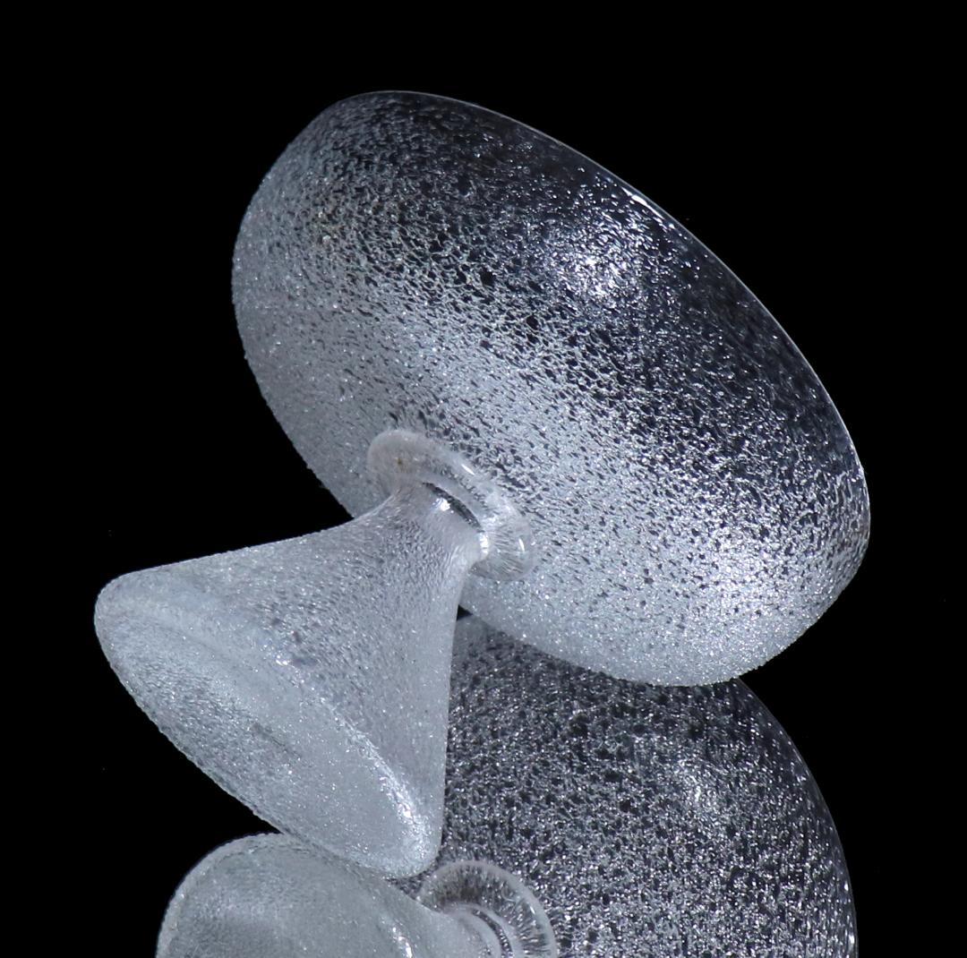 オールド・バカラ 明治大正期 春海商店特注品 大型 氷硝子高台皿 美術器 うつわ