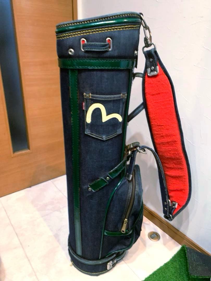 希少　EVISU エヴィス　キャディバッグ　デニム　本革　エビス