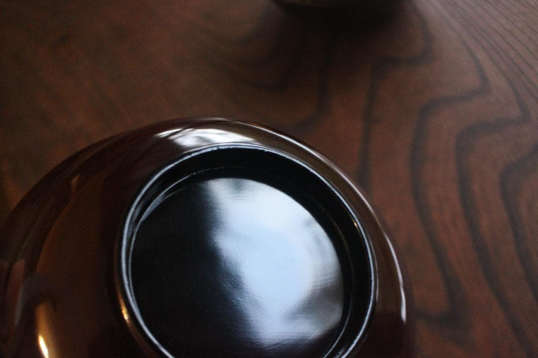 時代逸品！風情ある栗色漆に極上牡丹蝶蒔絵の映える大椀2点（検輪島塗蒔絵椀雑煮椀