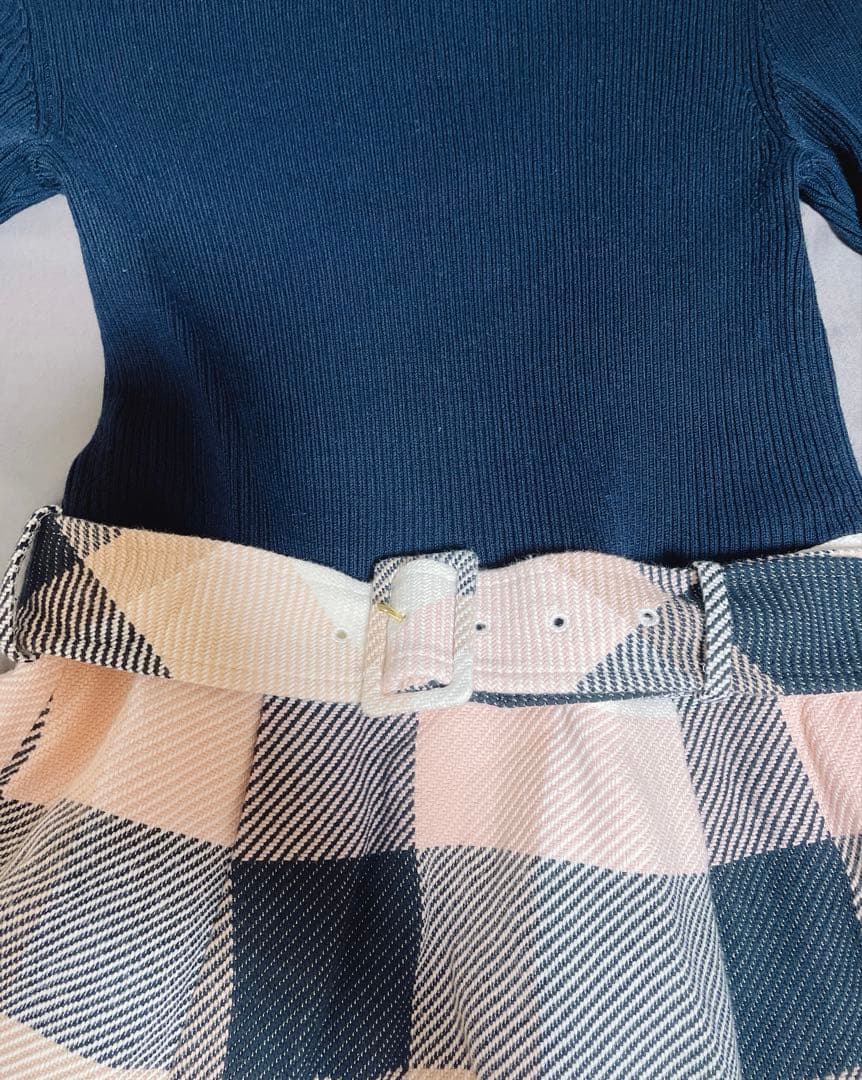 ブルーレーベル　クレストブリッジ ドッキングワンピース チェック柄ピンク38 M