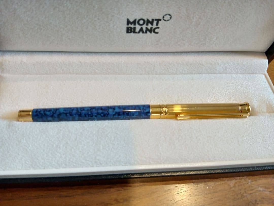 MONT BLANC 万年筆 F ノブレスマーブルゴールド　セール