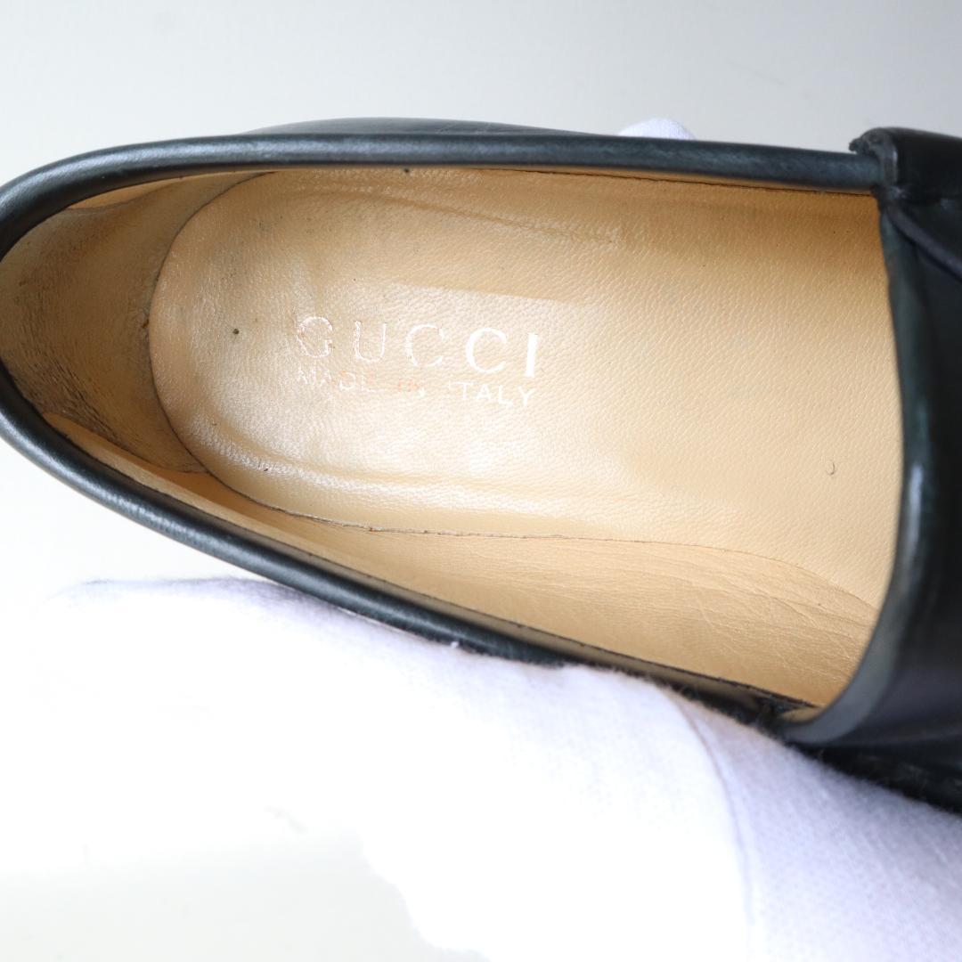 美品グッチ　ホースビットローファー　ダークネイビー×金　35.5 22.5cm