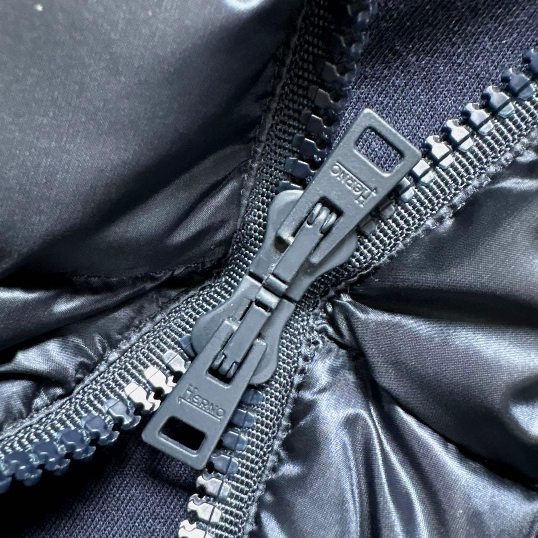 ✨美品・切替✨ヘルノ　ハイブリッド　ダウンジャケット　パーカー　ネイビー　Ｌ相当