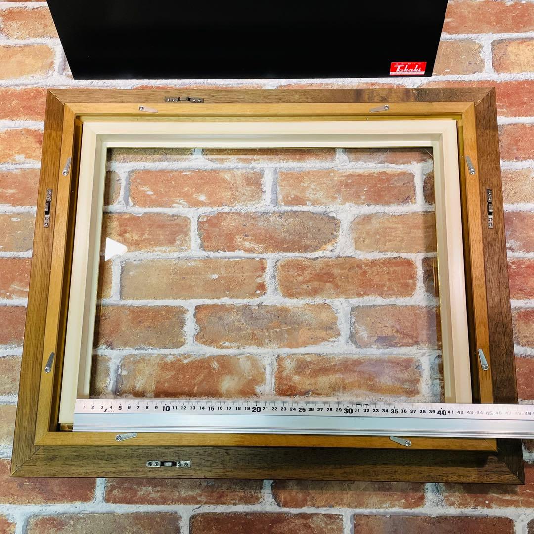 額縁【セピア色】未使用 F6サイズ キャンバス用 ガラス付