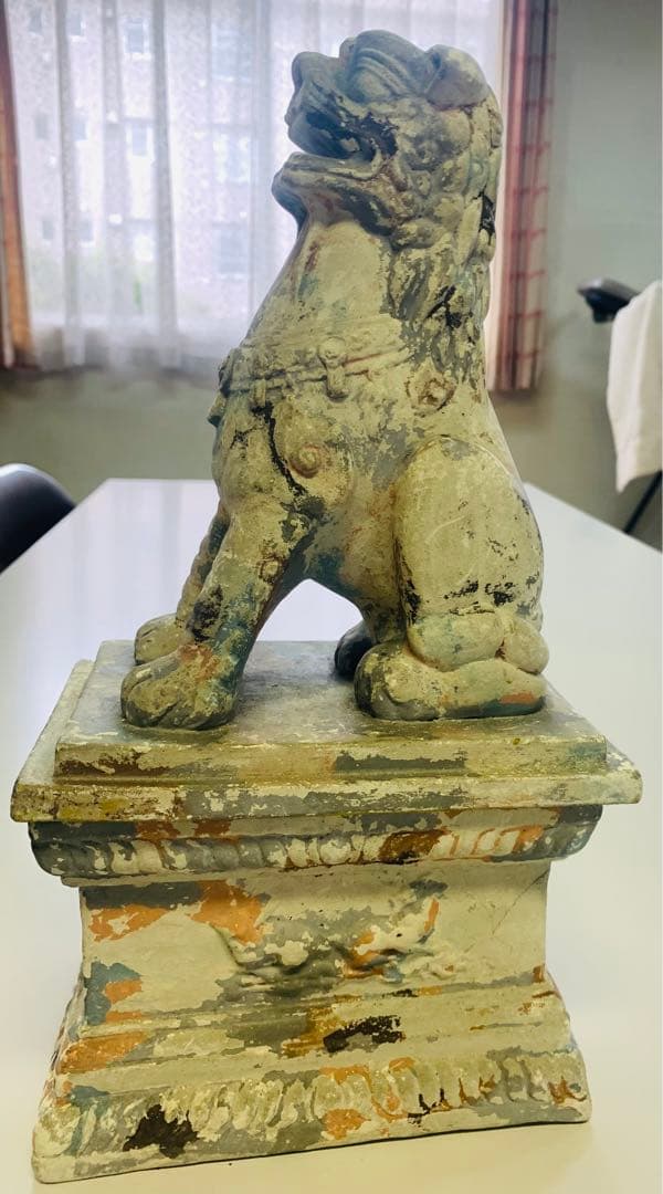 希少！中国唐時代中期黄釉獅子（時代保証）