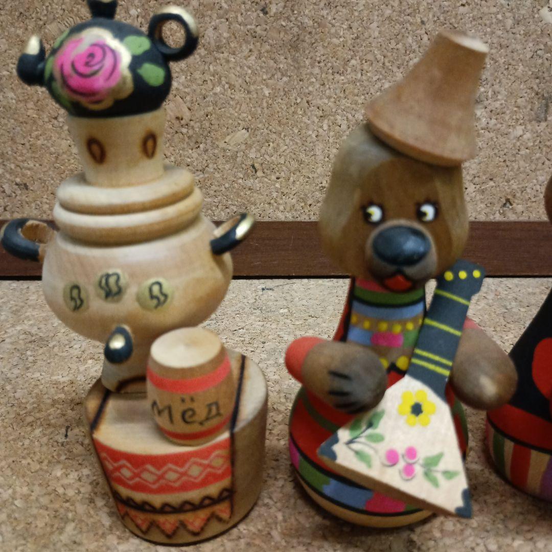 メ*7様 3970）ロシア製木製動物人形　置物　6体　ソビエト連邦時代