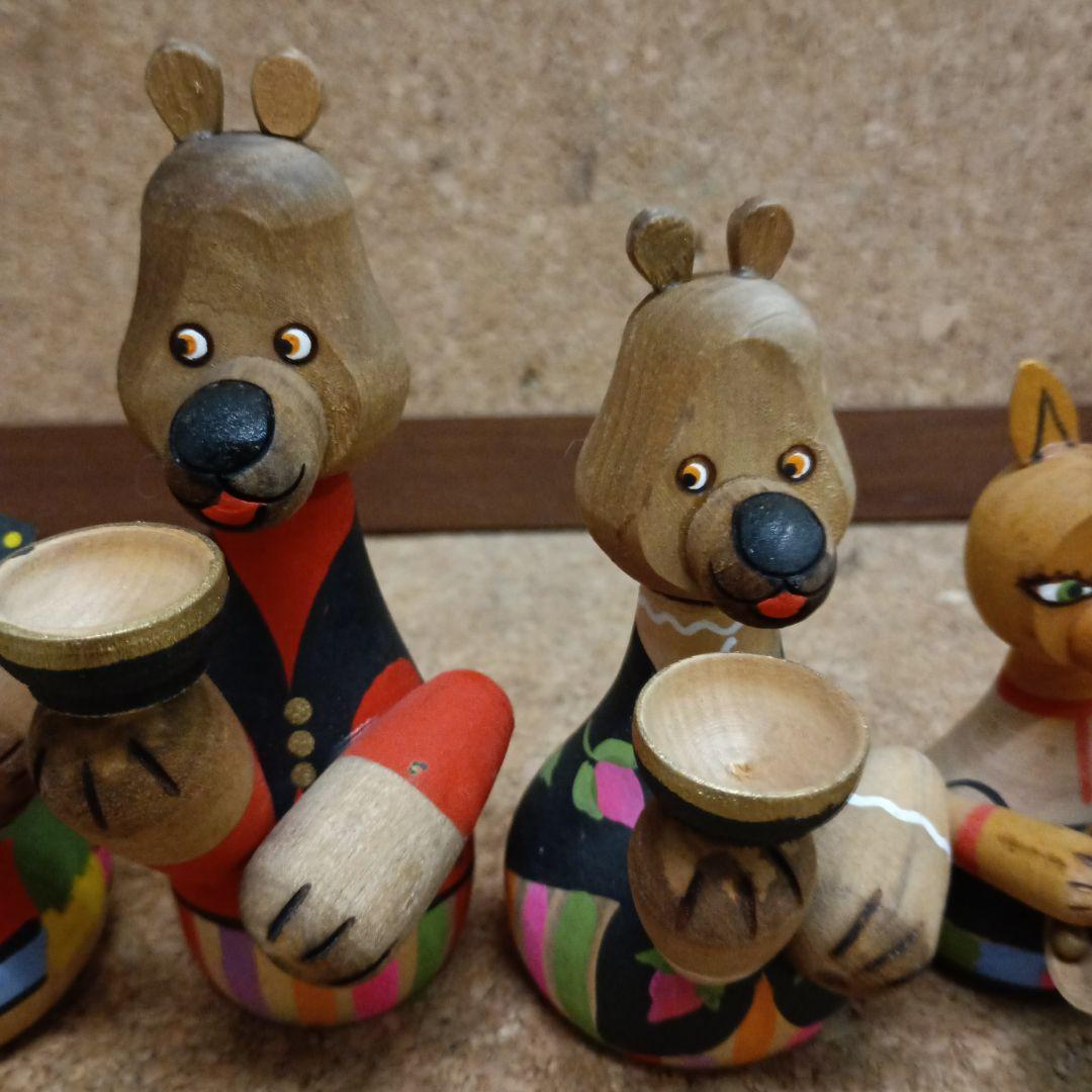 メ*7様 3970）ロシア製木製動物人形　置物　6体　ソビエト連邦時代