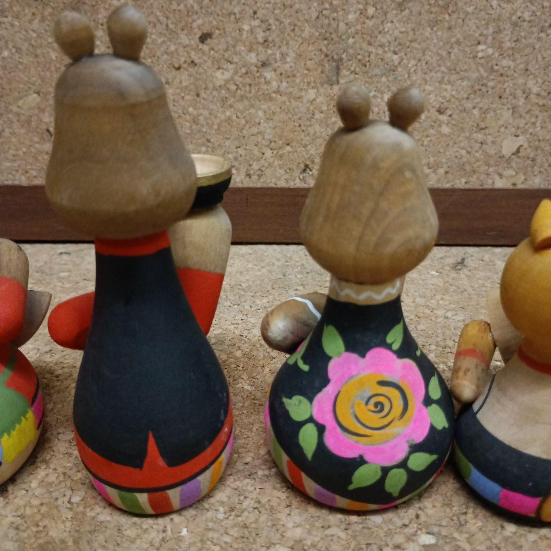 メ*7様 3970）ロシア製木製動物人形　置物　6体　ソビエト連邦時代