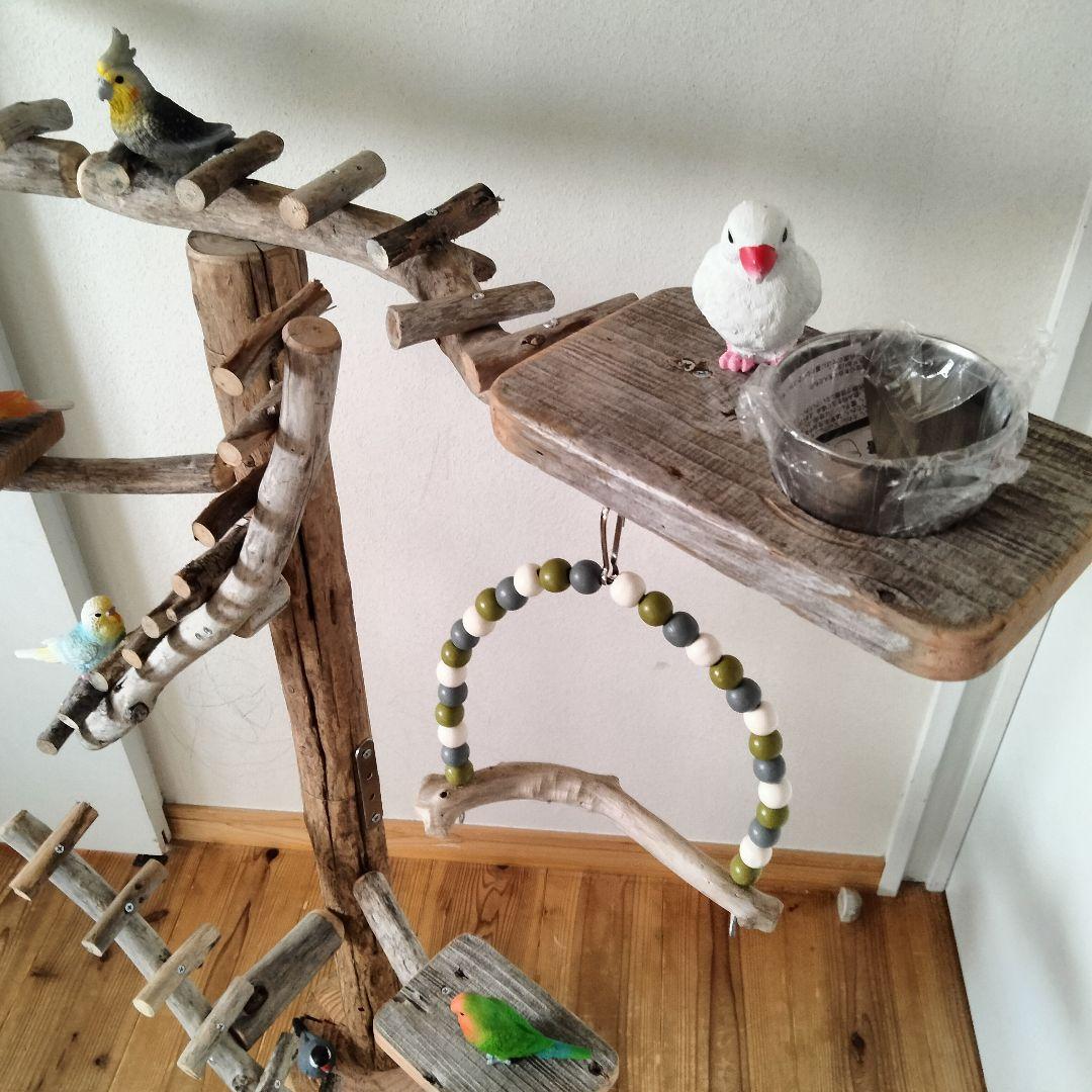 バードアスレチックジム大型 ㊵ 天然木 自然木 流木 止まり木 インコ おもちゃ