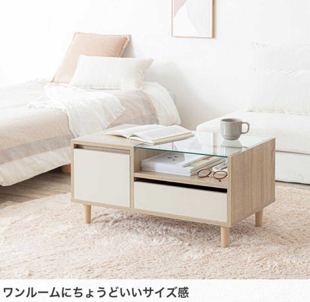 【幅75cm】ドレッサーテーブル 収納付き ディスプレイ収納付き コンパクト