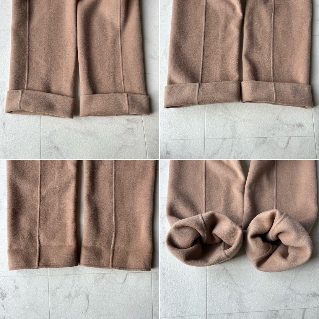 スピックアンドスパン ウールノーカラーミドル丈コート リバーコート キャメル M