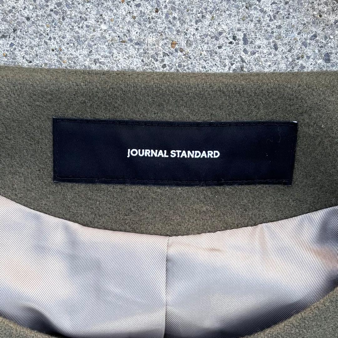 ジャーナルスタンダード［F］極美品◎ウール100%◎ノーカラーロングウールコート