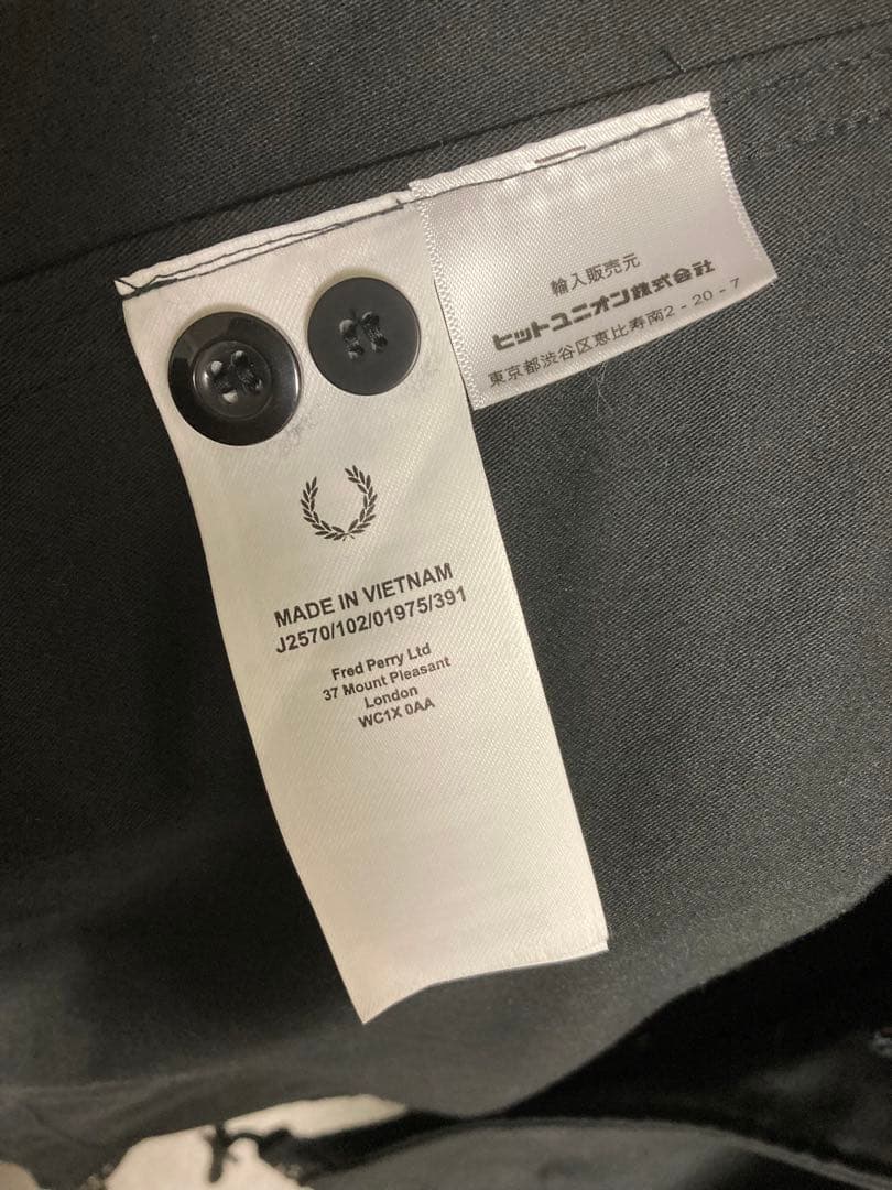 FRED PERRYファー付きブラックモッズコート メンズS