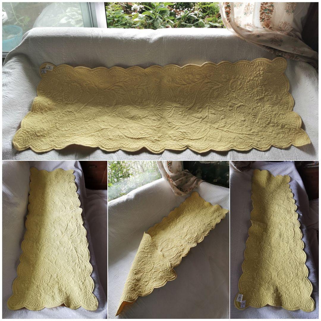 ヴィンテージフランス トラプント ブティ風キルト 向日葵＆花レリーフ 