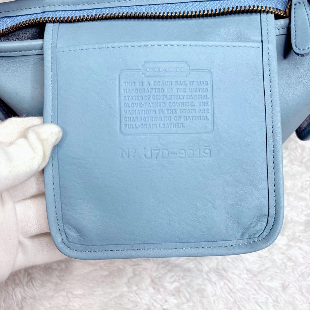 希少 タグ付 オールドコーチ バケツ型 USA製　ショルダーバッグ　ライトブルー