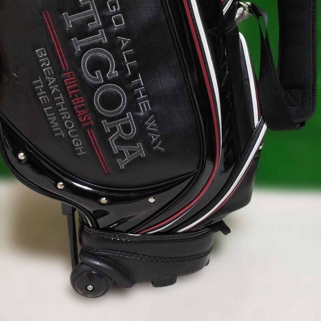 美品　TIGORA キャディバッグ ブラック キャスター付き