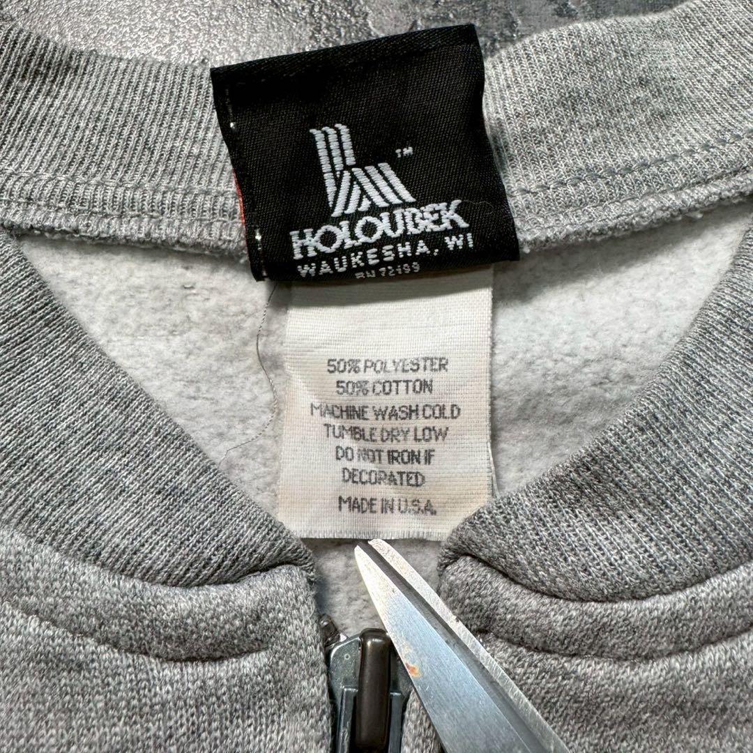 00sUSA製ハーレーダビッドソンアルミジップスウェットカーディガンヘザーグレー