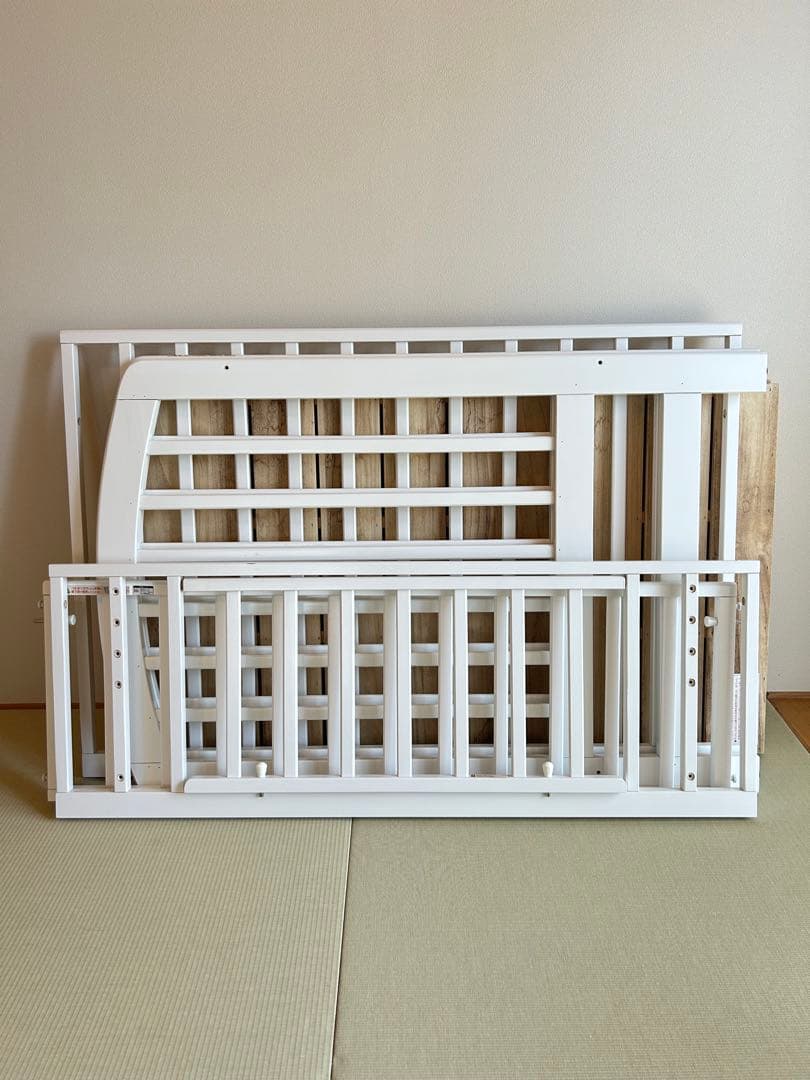 KATOJI ベビーベッド ハイタイプ　ホワイト 木製