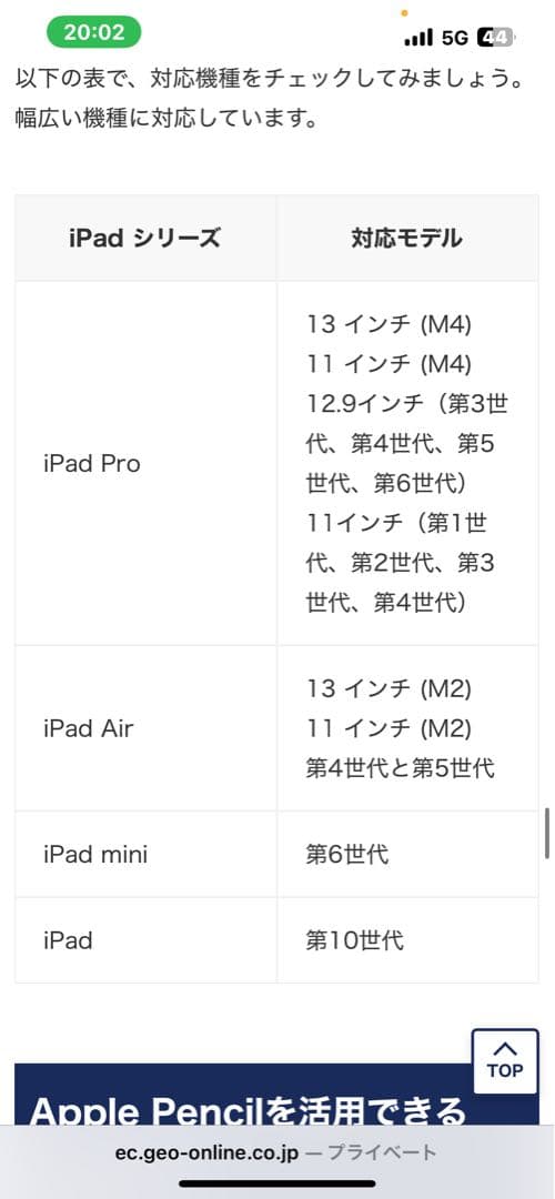 iPadアクセサリー Apple Pencil typeC