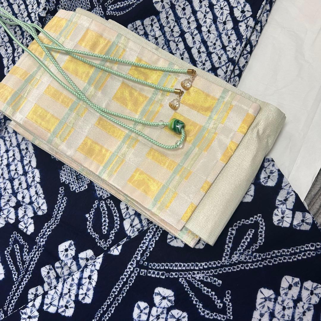 【新品】絞り浴衣 帯 セット