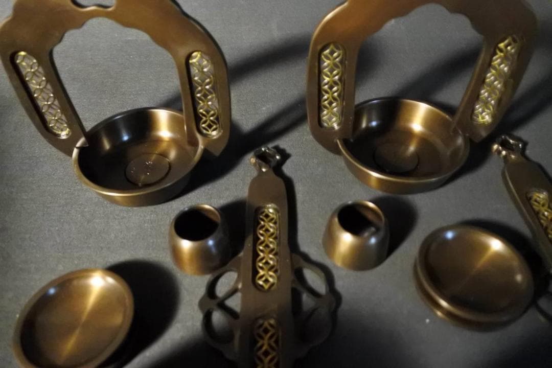 限定値下　保管品展示品　唐木用リン灯　長さ43㎝　中サイズ用　宣徳色　(れ15）