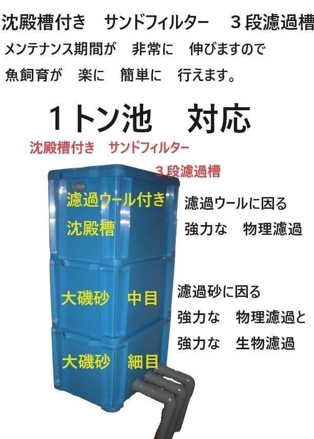 ワインレッドの オシャレな ３段濾過槽 タワータイプ 　浮遊物キャッチャー付き