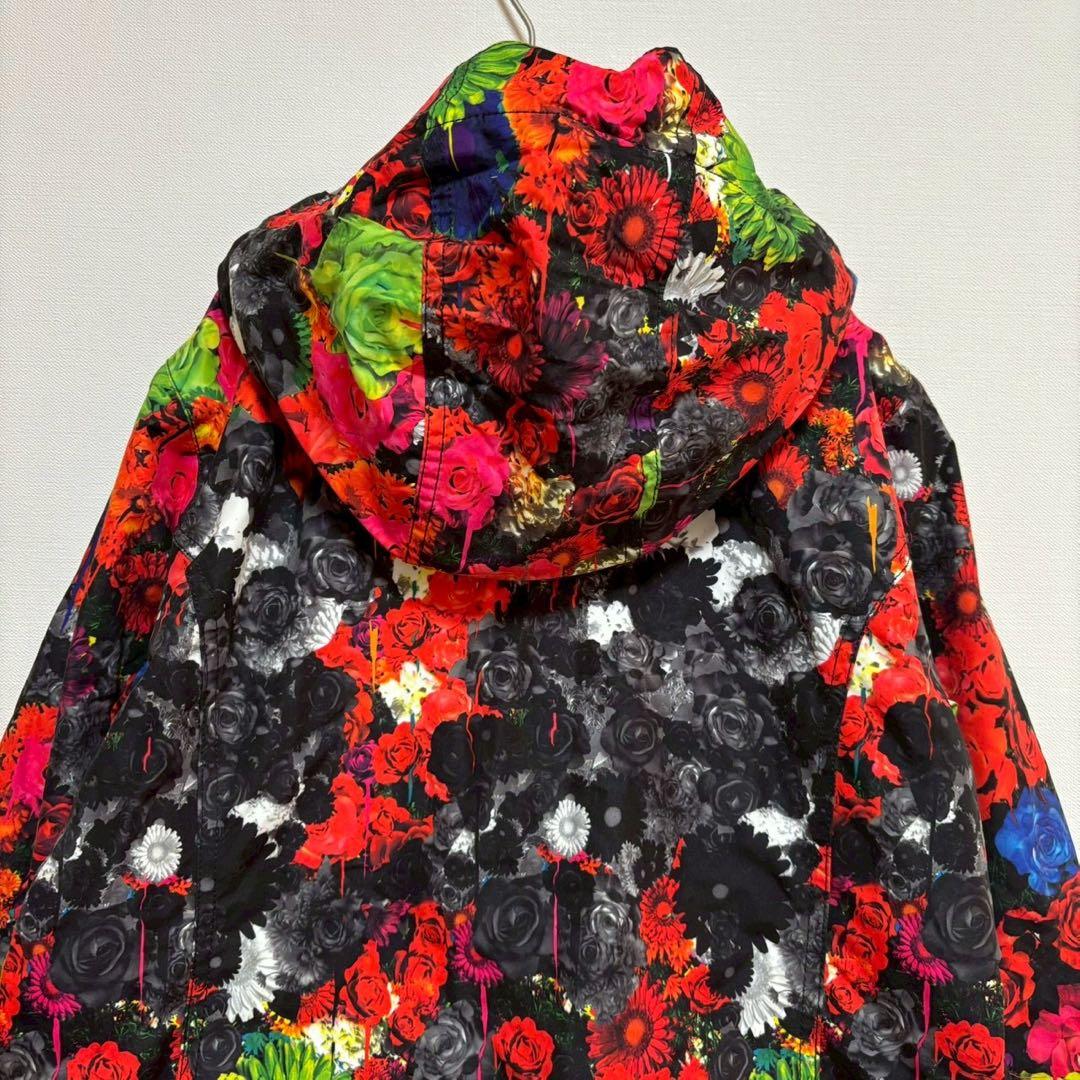 burton スノーボードウェア セットアップ レッド ネイビー M Sバラ柄