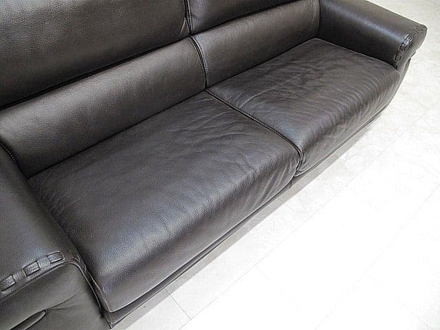 フォルメンティ 総革3人掛けソファ 　総本革ソファ/本革トリプルソファ